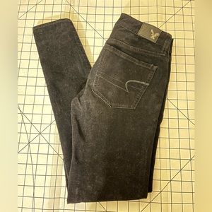 American eagle black corduroy jeggings